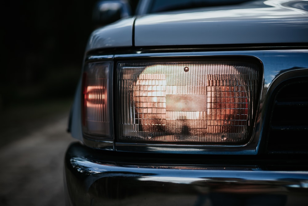 the back of a car with a red light on it