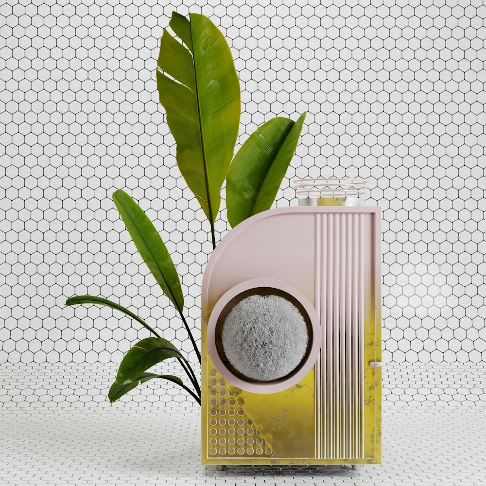 a small box with a plant in it