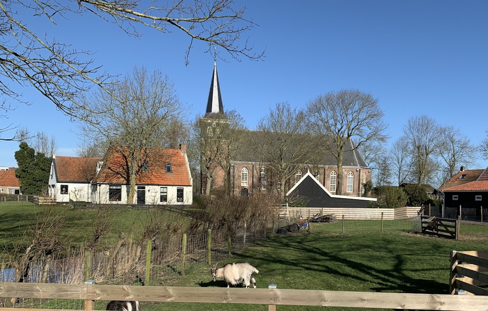 a church with a steeple