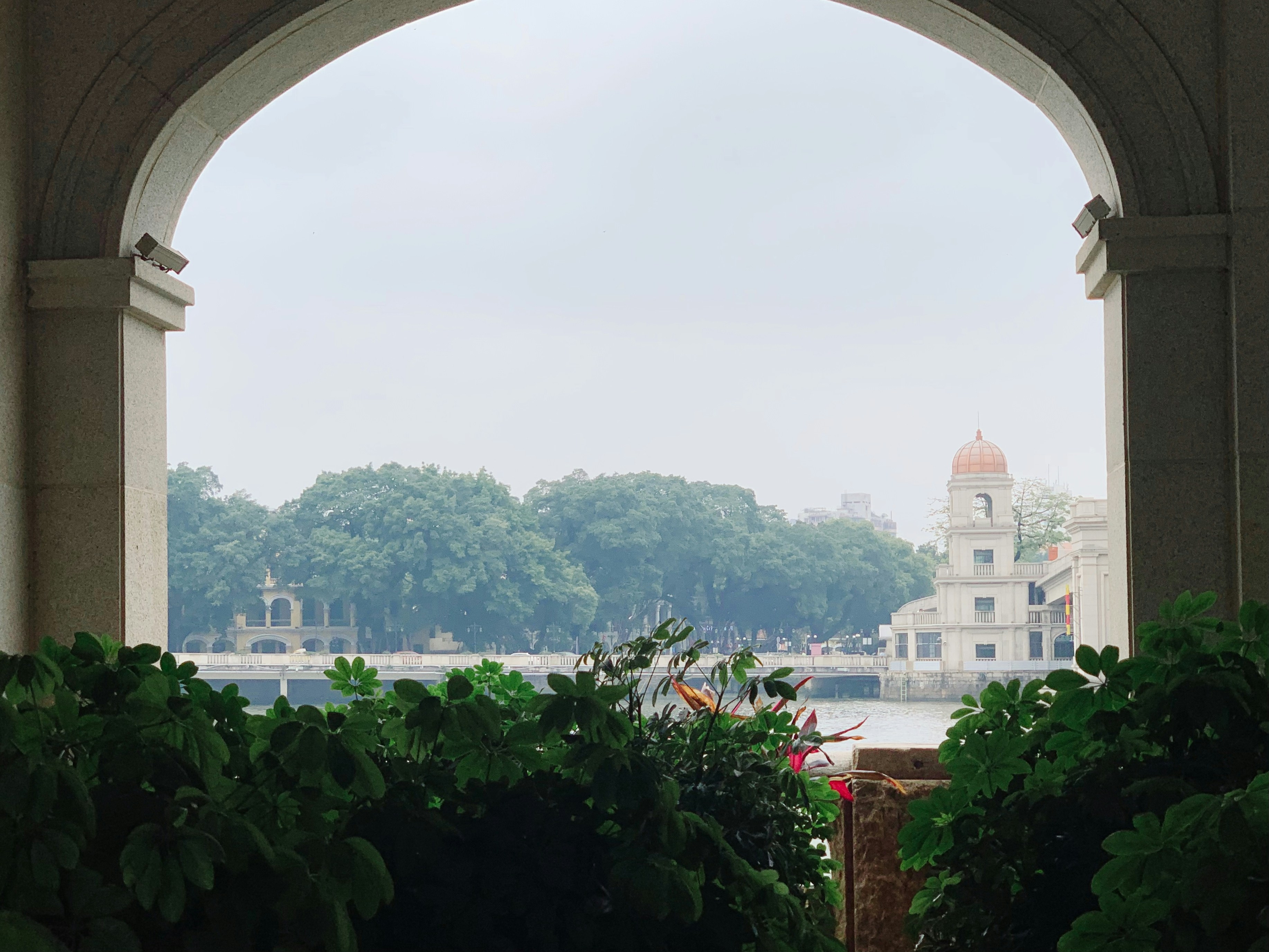 a view of a city from a window