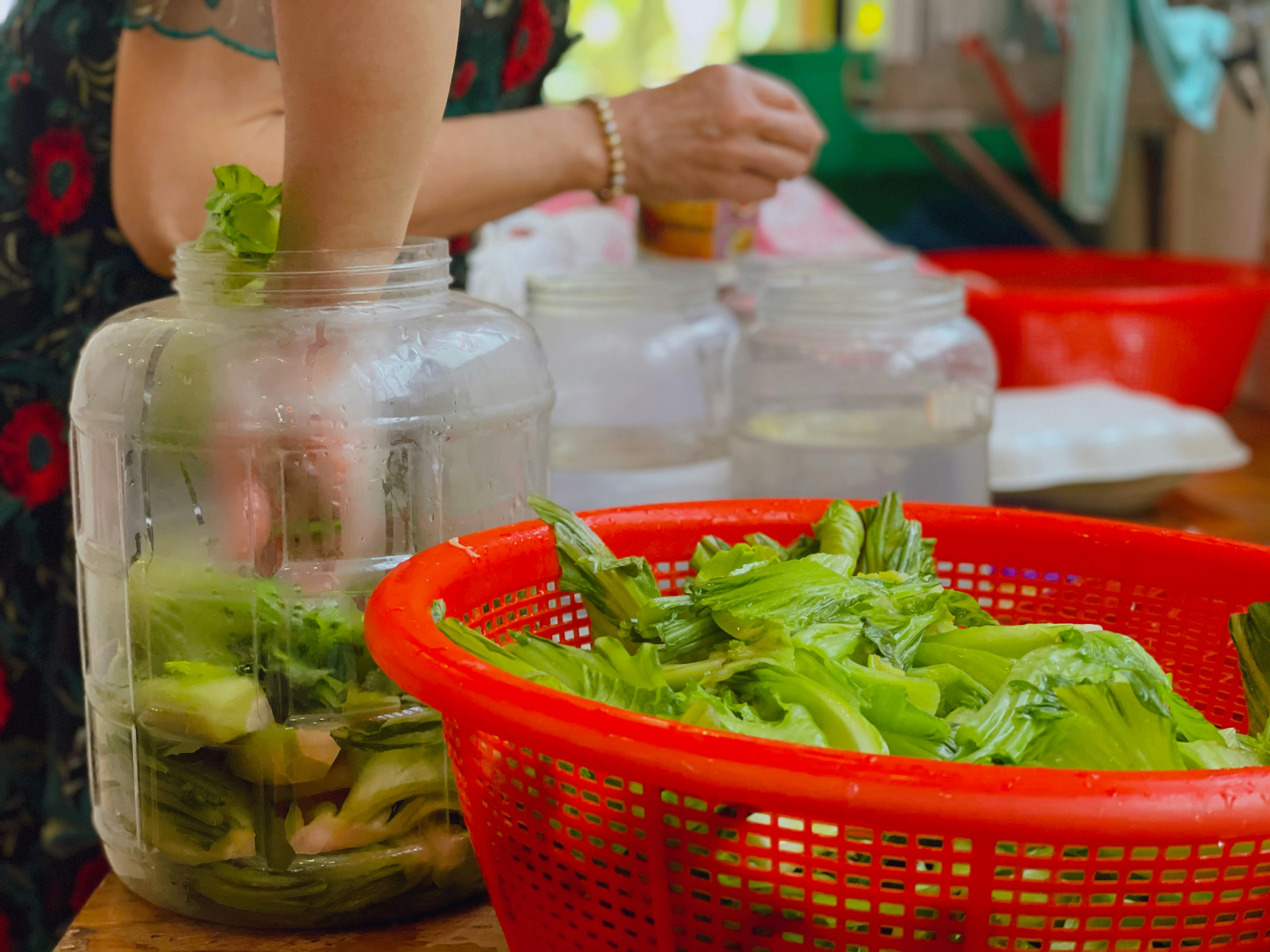 a person is preparing a salad