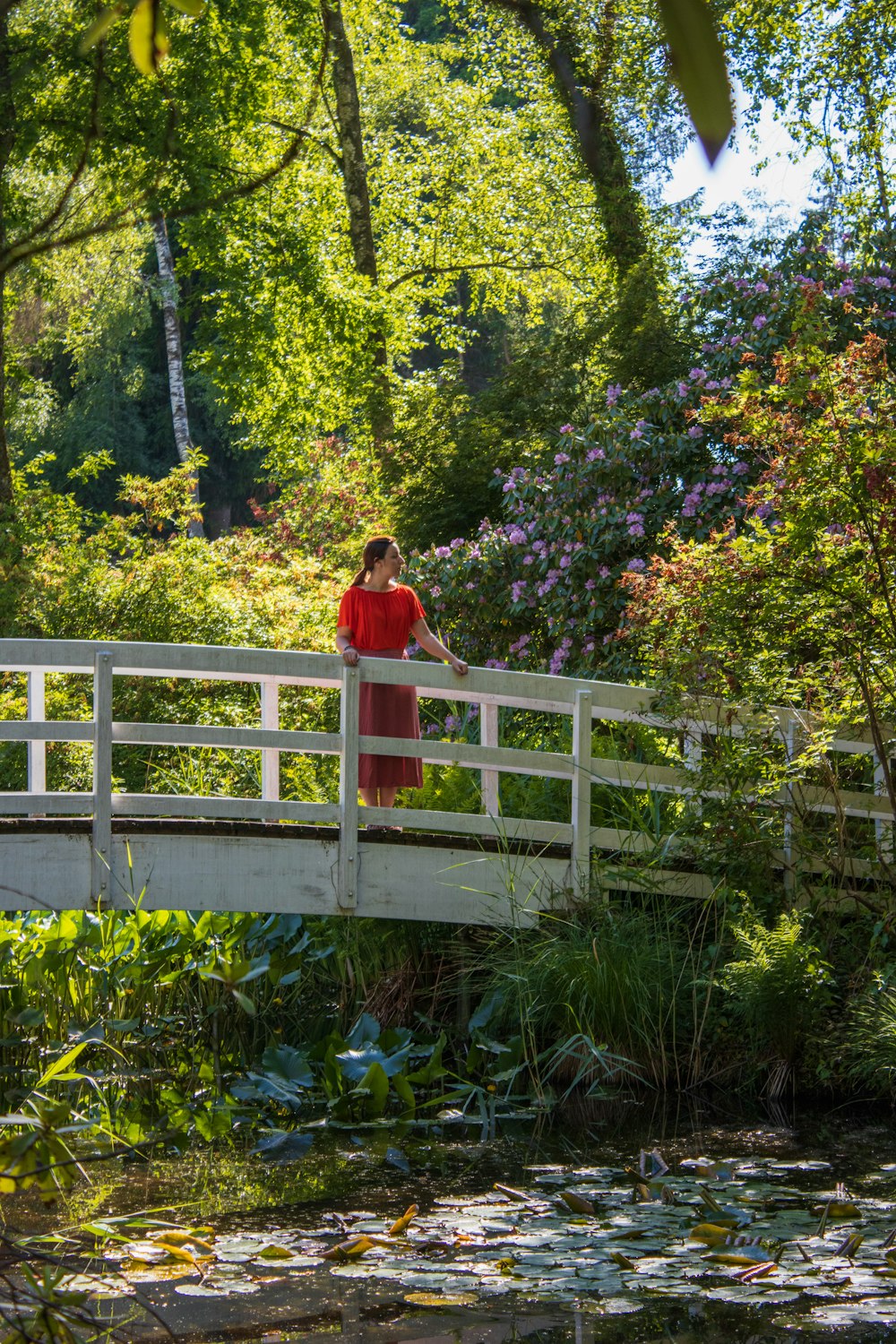 a person standing on a bridge