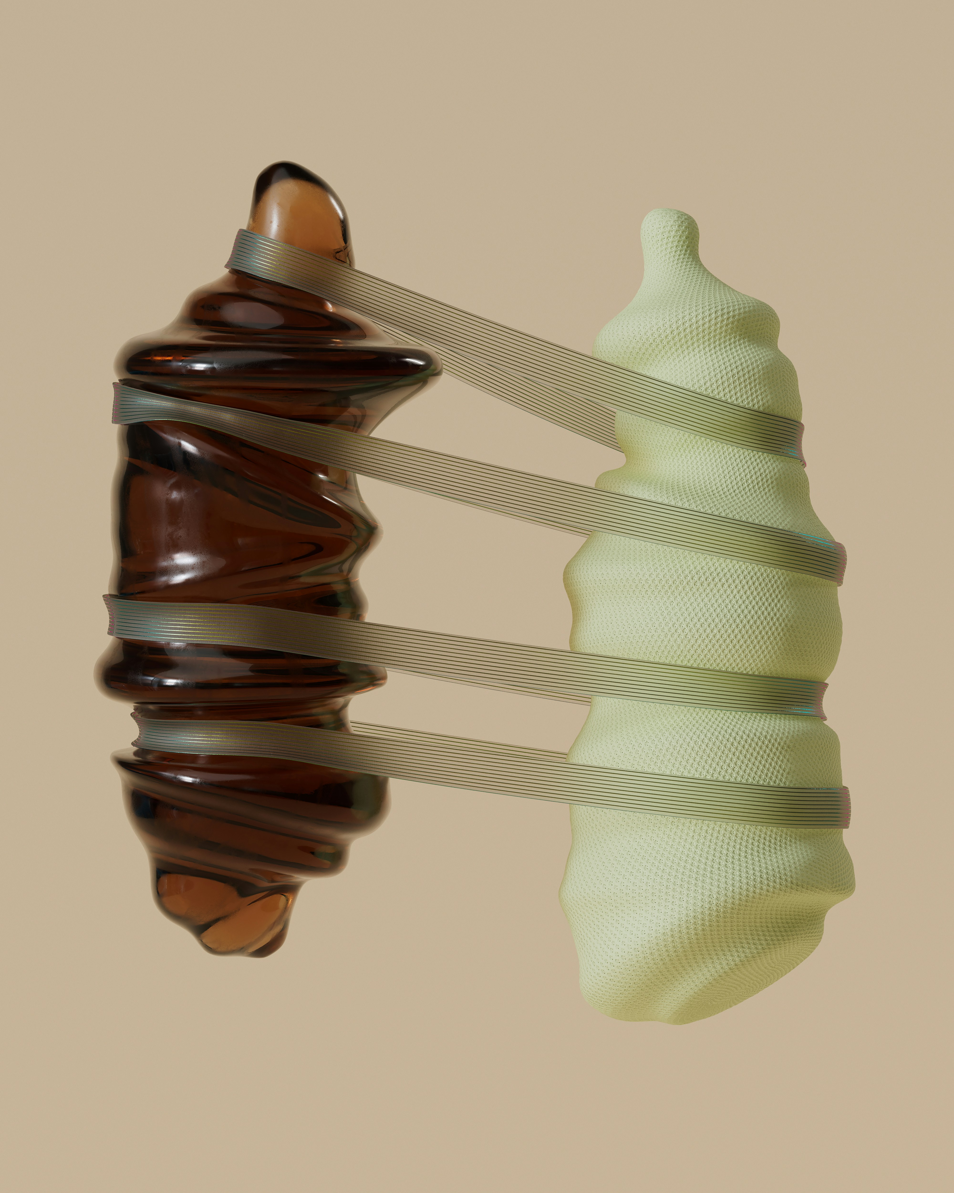 Unsupervised Learning: Depiction of patterns and connections between objects representing of one method in which AI systems learns from their own experiences. Artist: Vincent Schwenk.