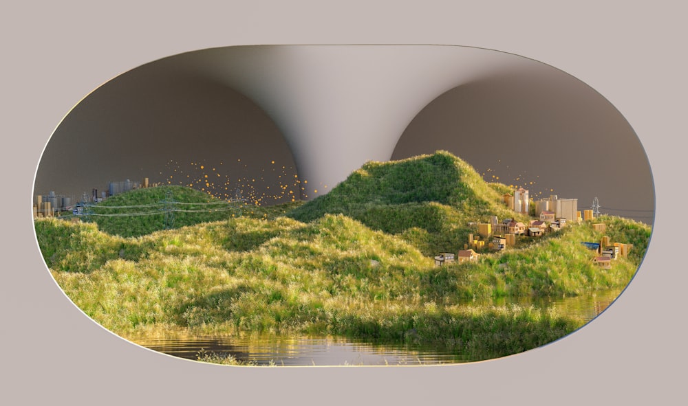 a view of a town from a window