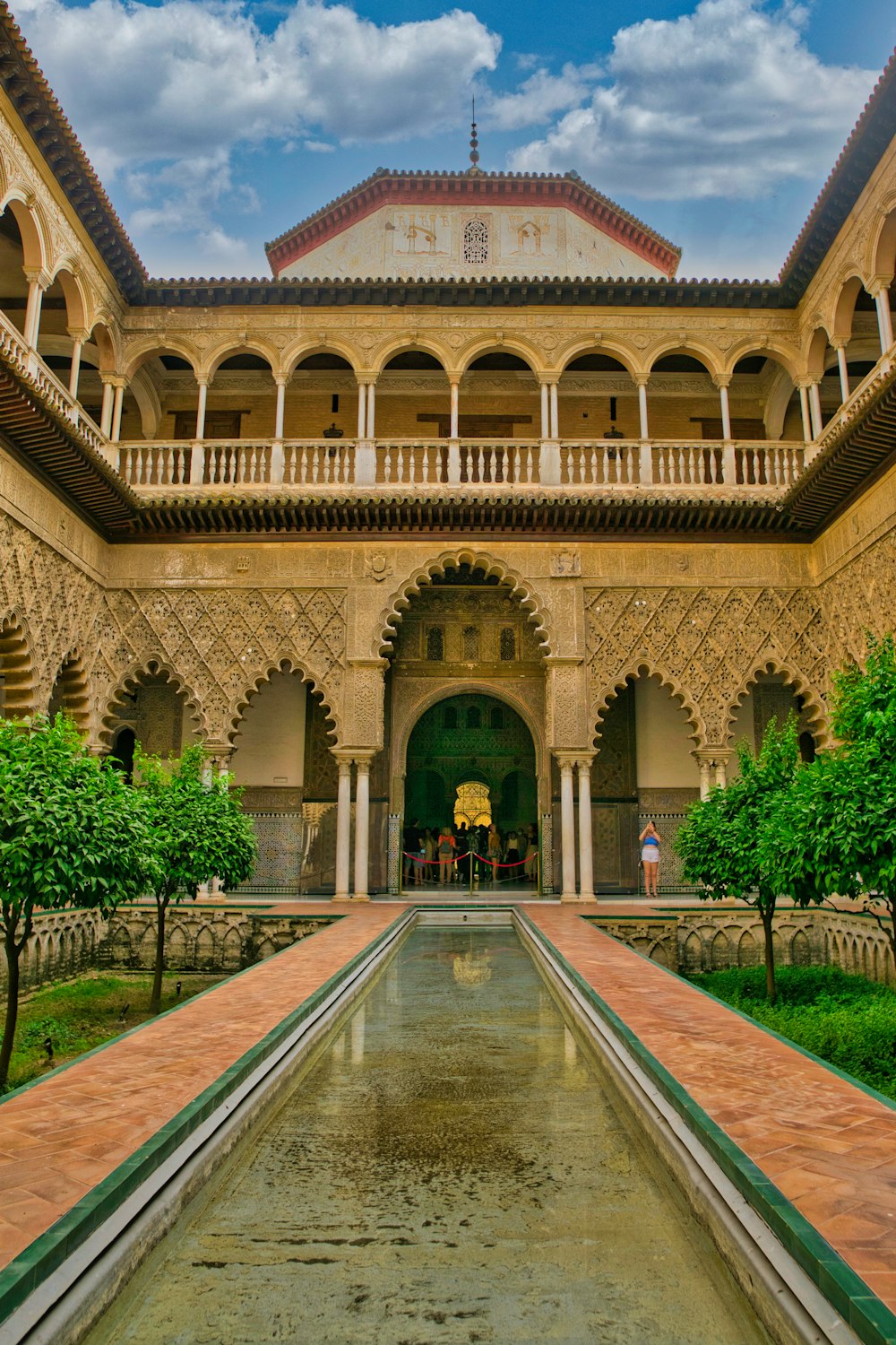 a large building with a courtyard