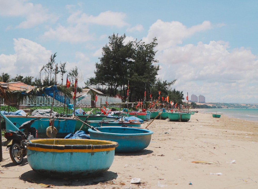 boats on the beach