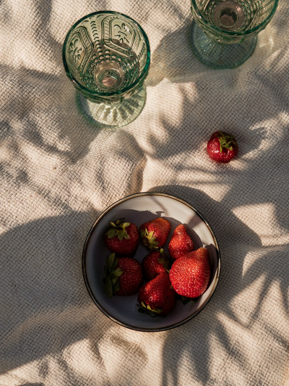 a bowl of strawberries