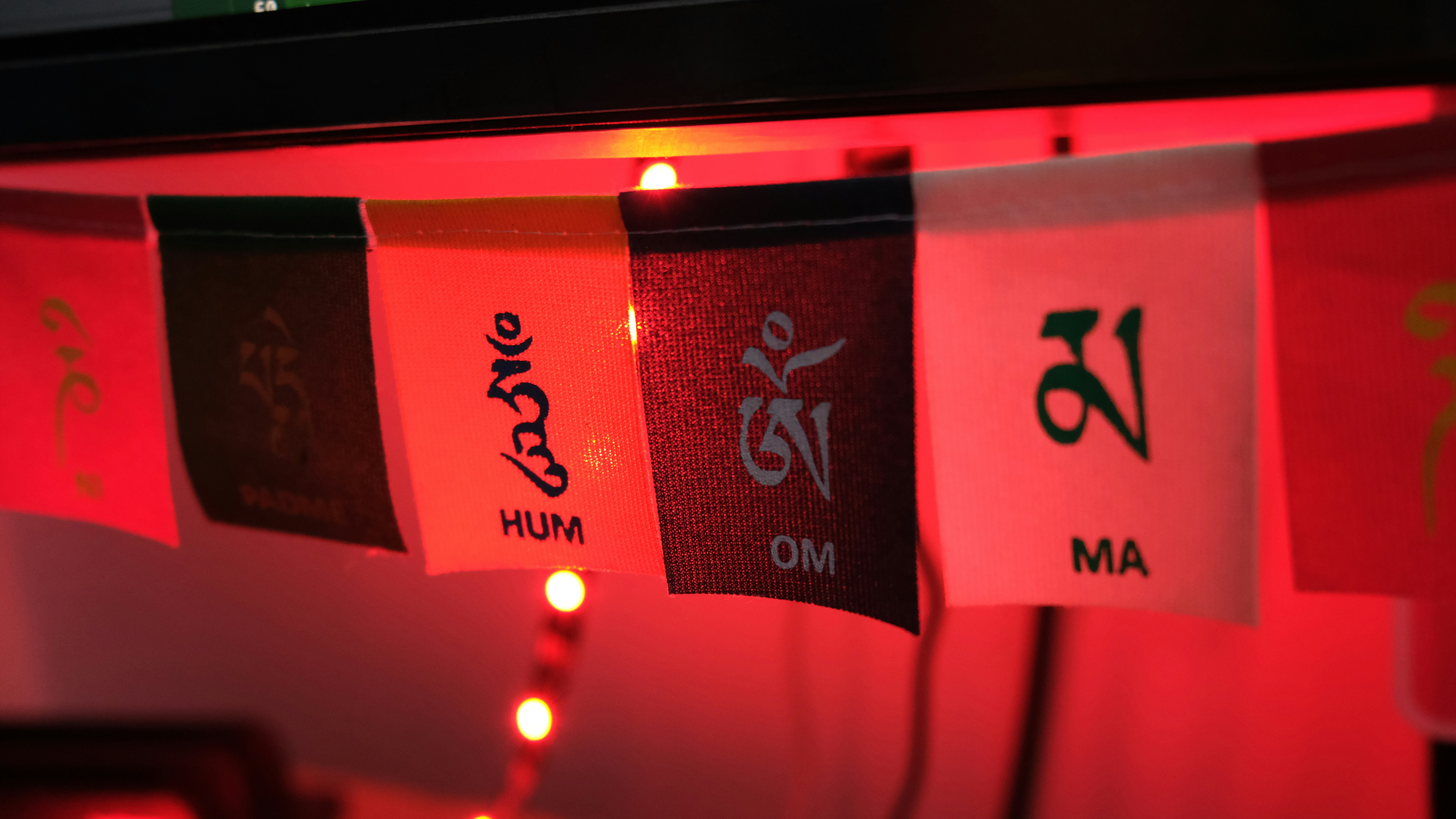 a red rectangular object with black text
