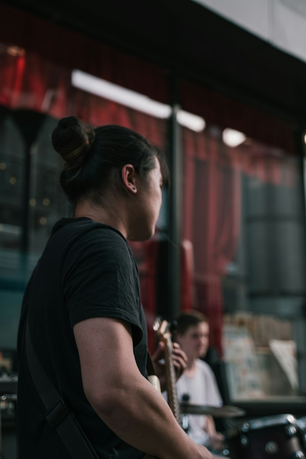 a man playing a guitar