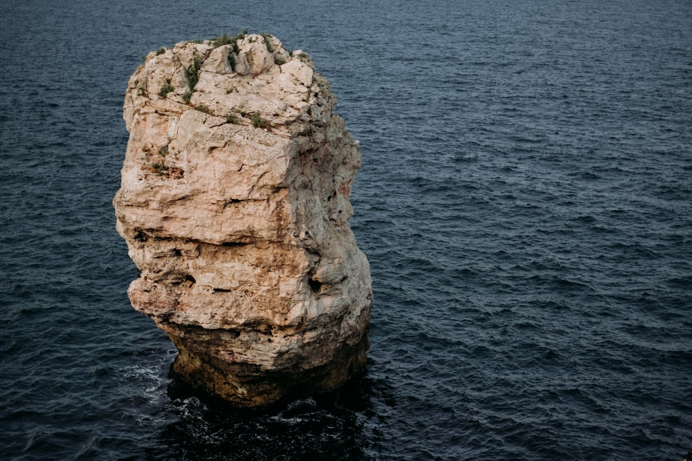 a rock in the water