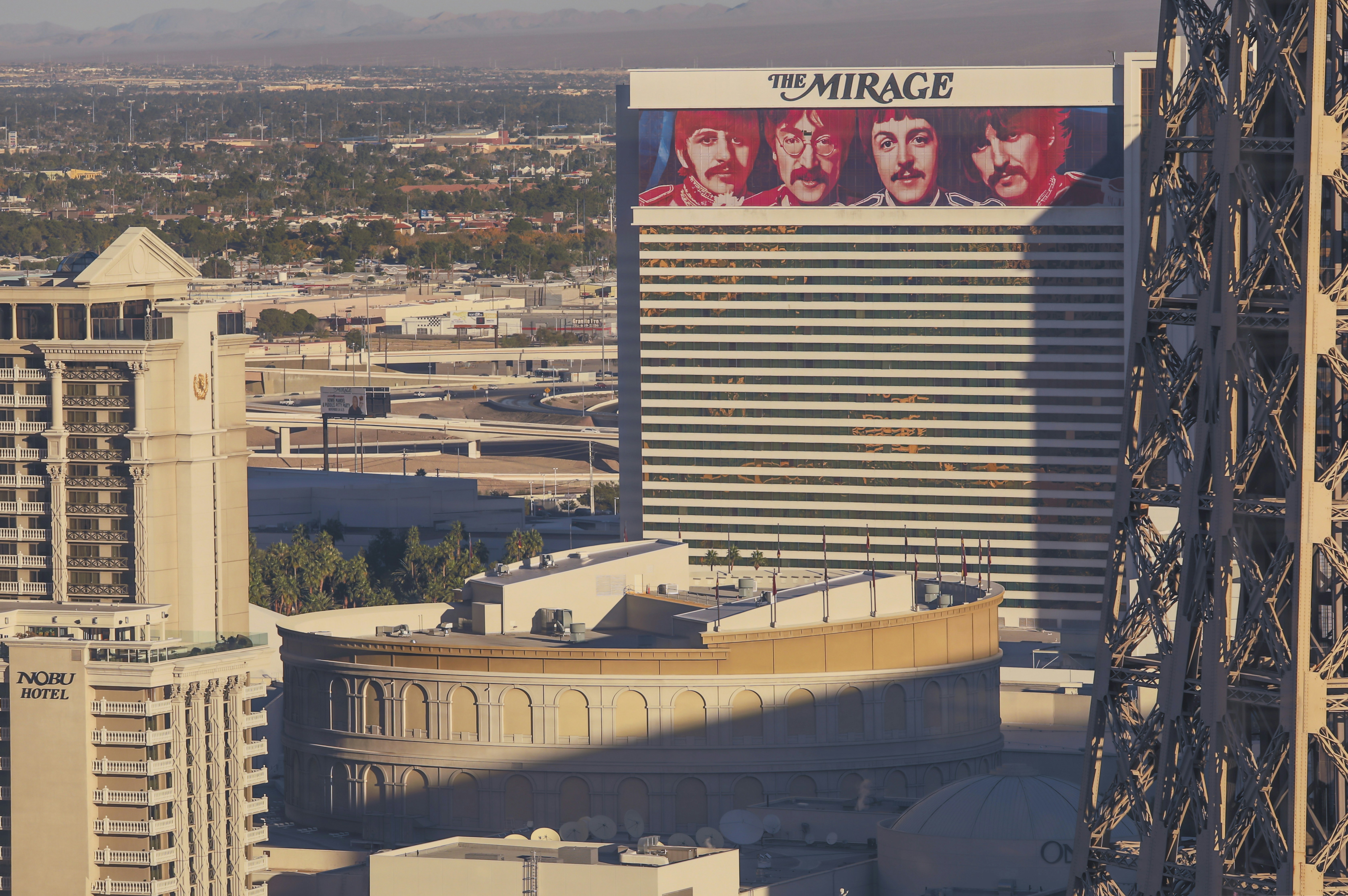 a large building with a sign on it
