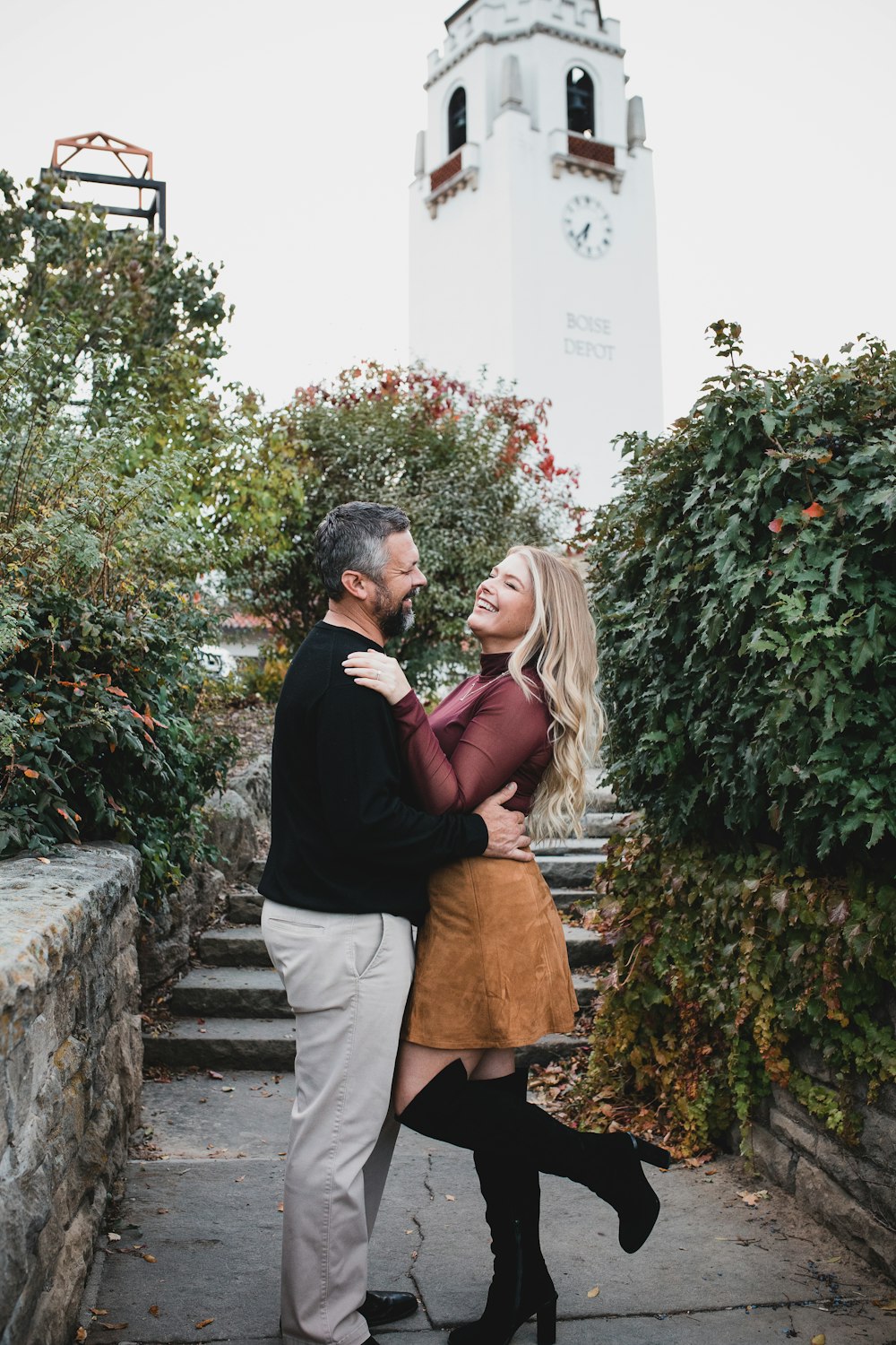 a man and woman kissing