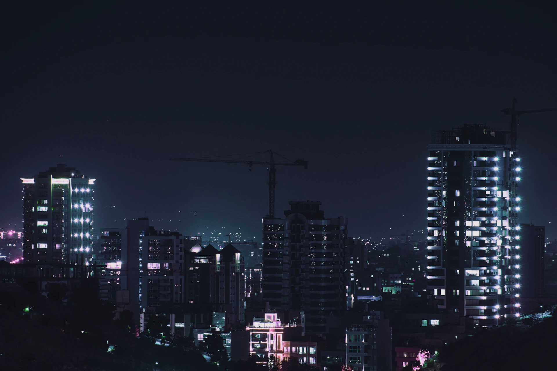 a city at night