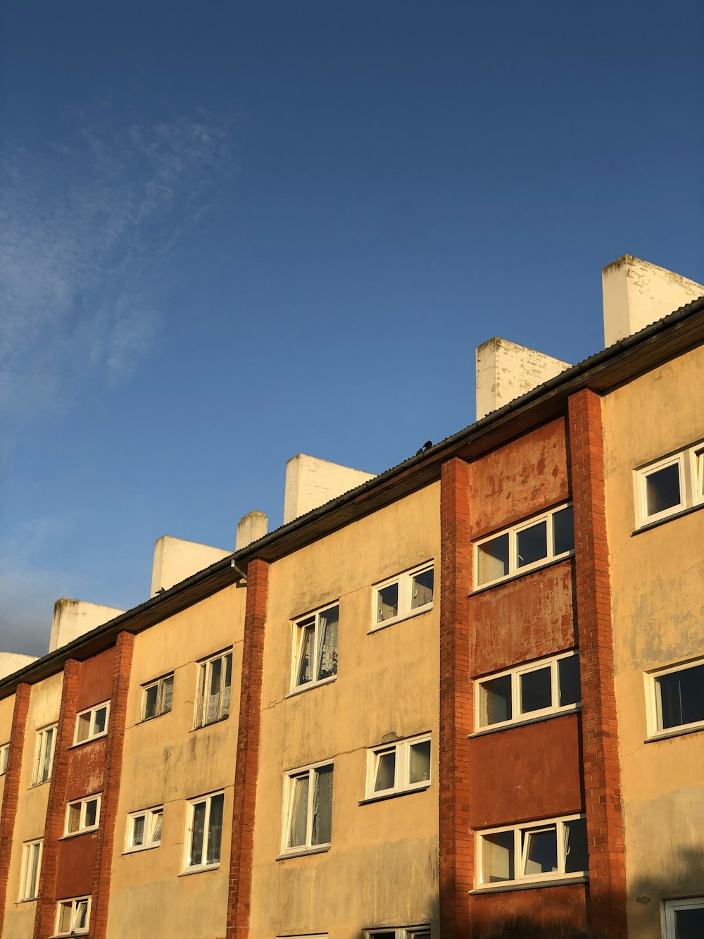 a building with a blue sky