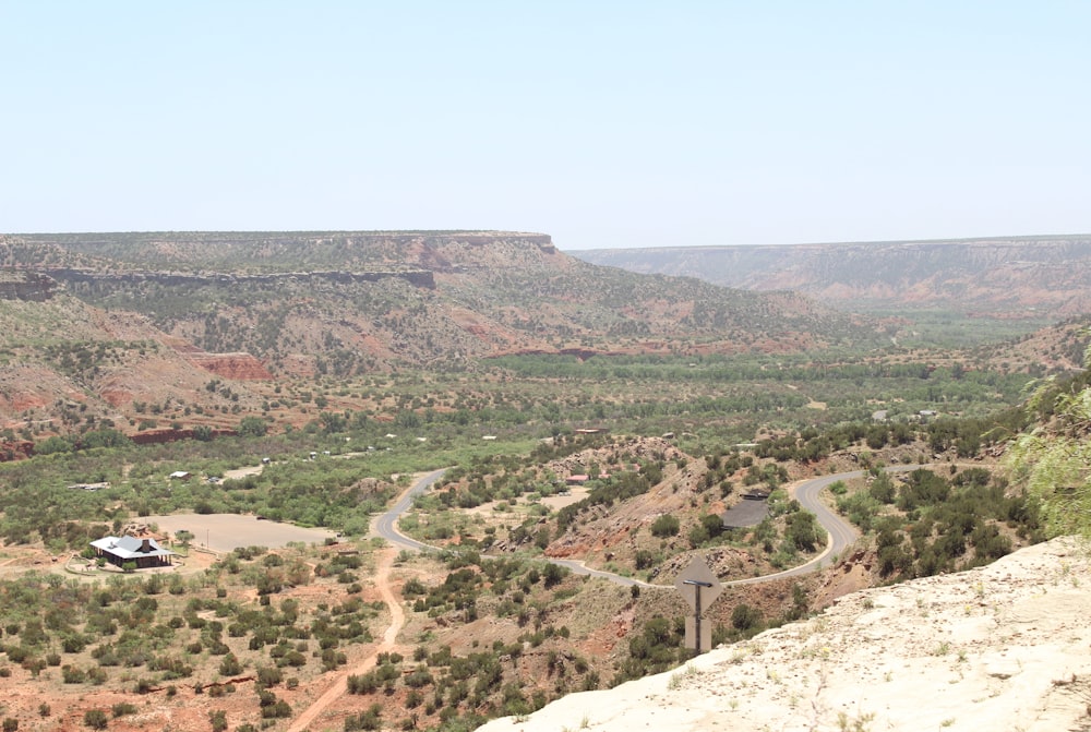 a road going through a valley