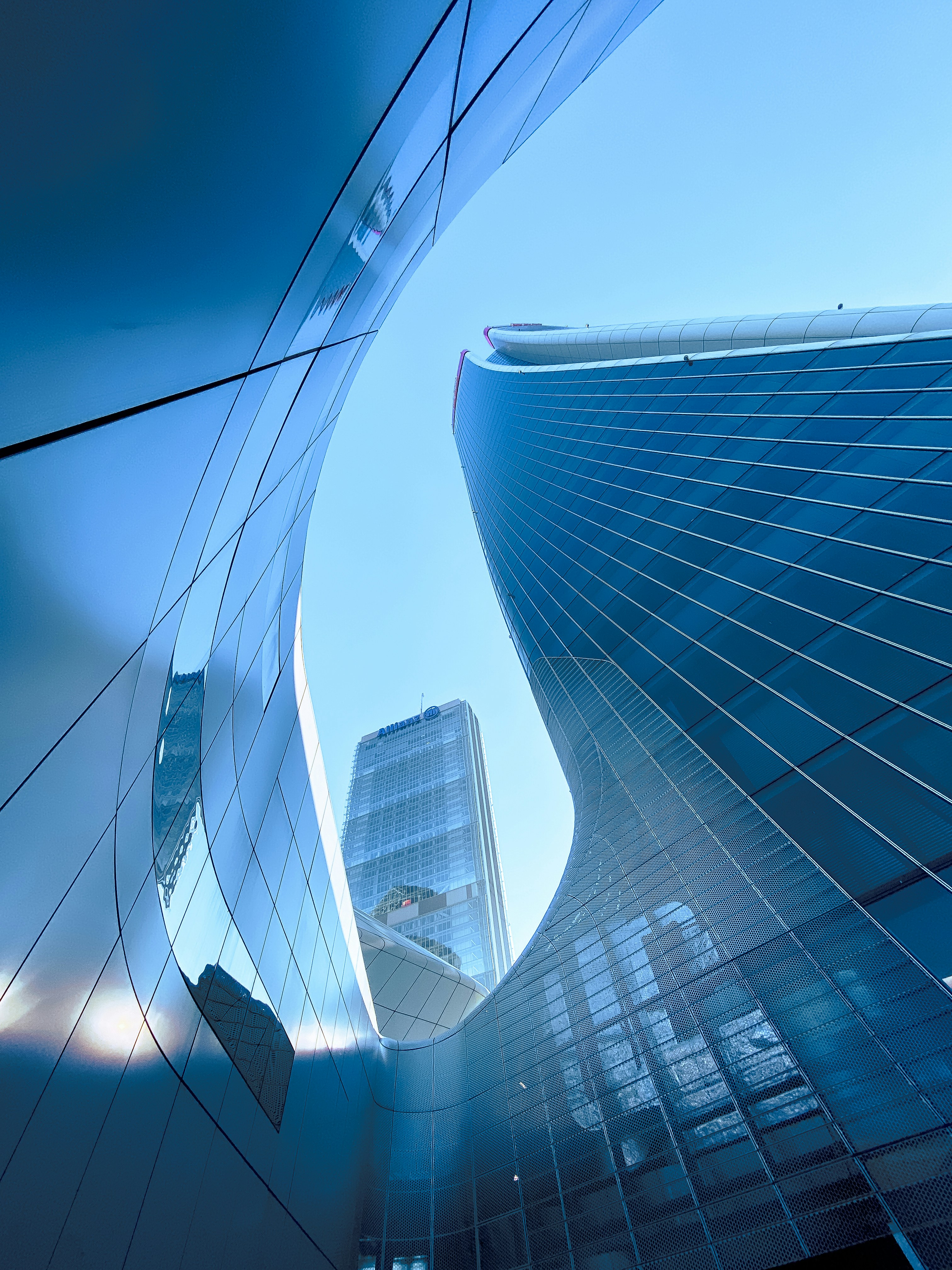 a few skyscrapers in a city