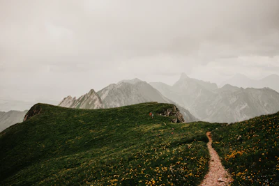 Dirt road to mountain range