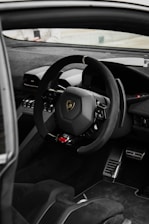 An elegant interior of a high-end sports car.