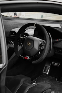 An elegant interior of a high-end sports car.