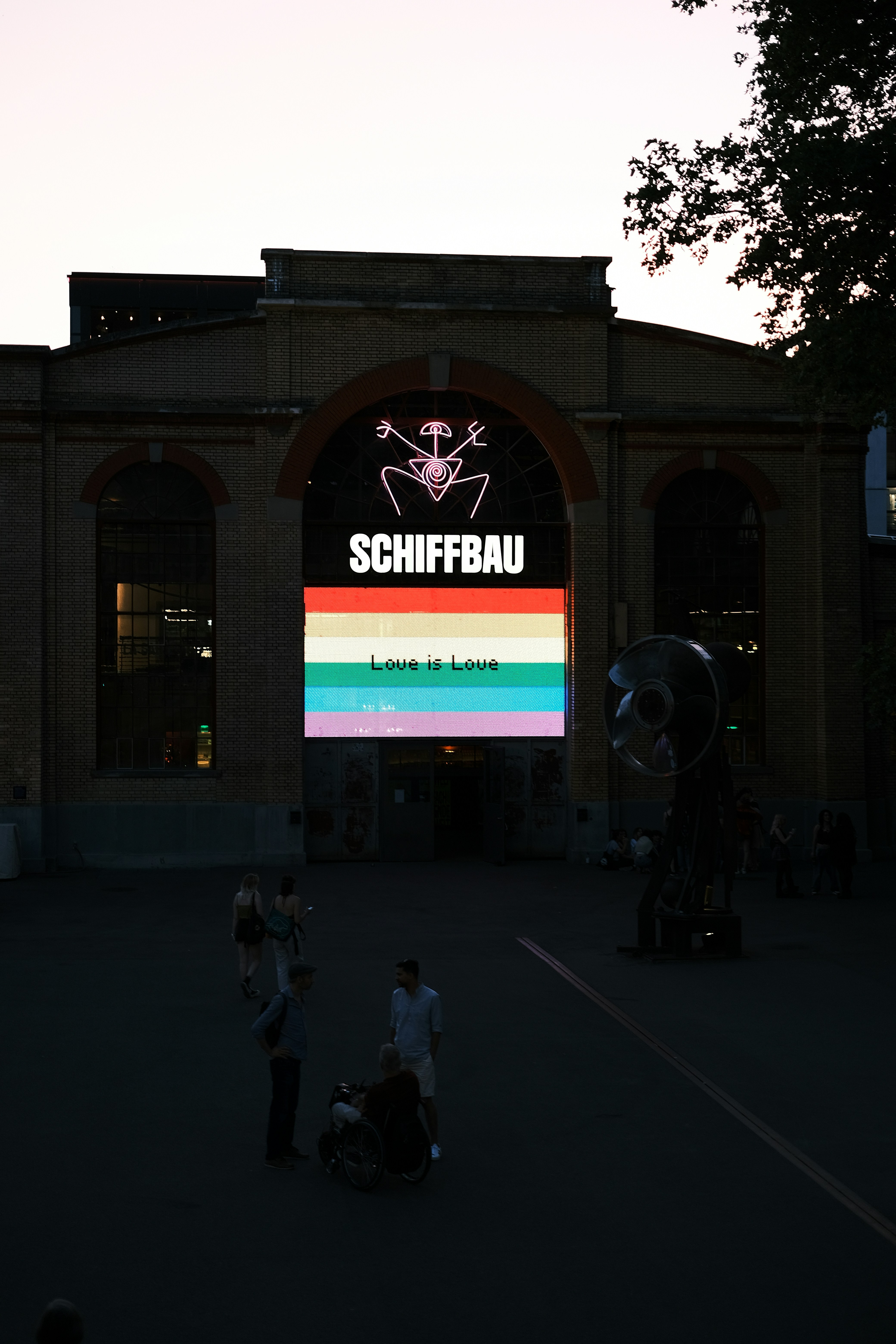 a large sign on a building