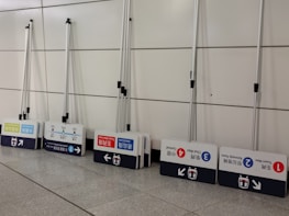 A variety of compliant signage options displayed.