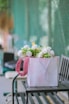 a bouquet of flowers on a table