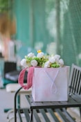 a bouquet of flowers on a table