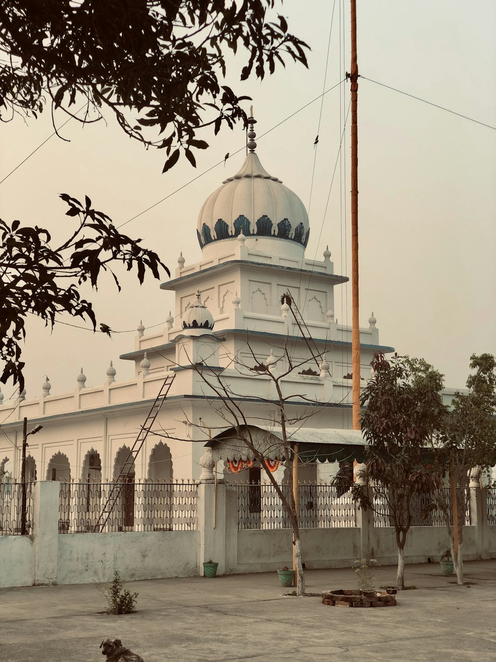 a white building with a domed roof