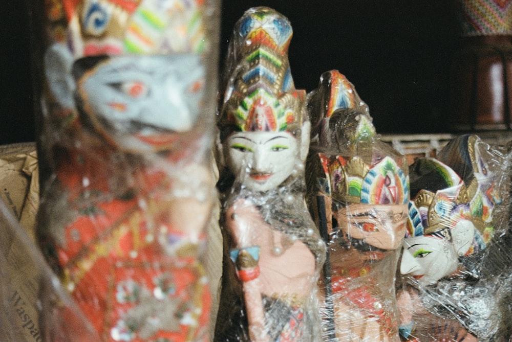 a group of plastic figurines