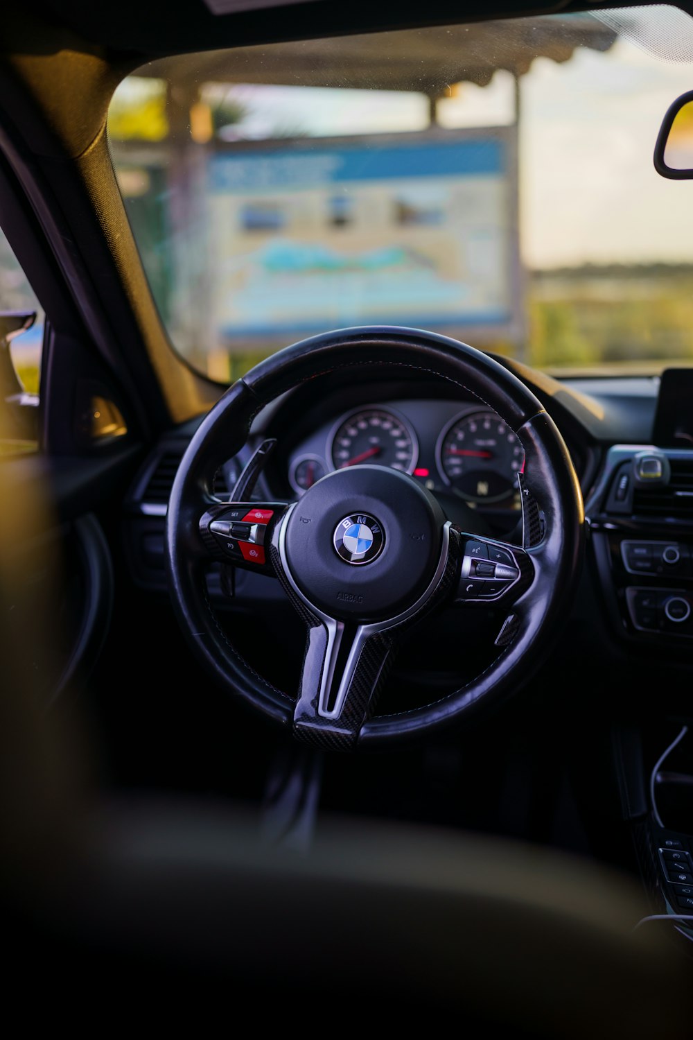 the inside of a car