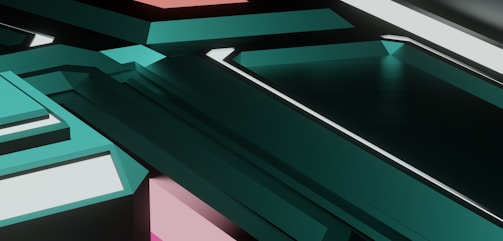 Modern geometric shapes overlapping with vibrant colors representing innovation.