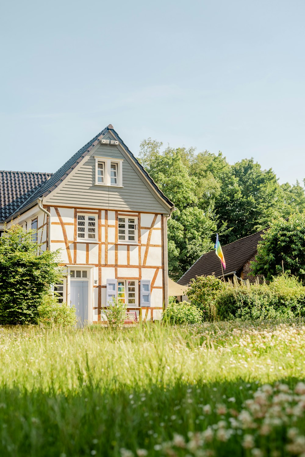 a house with a grass yard