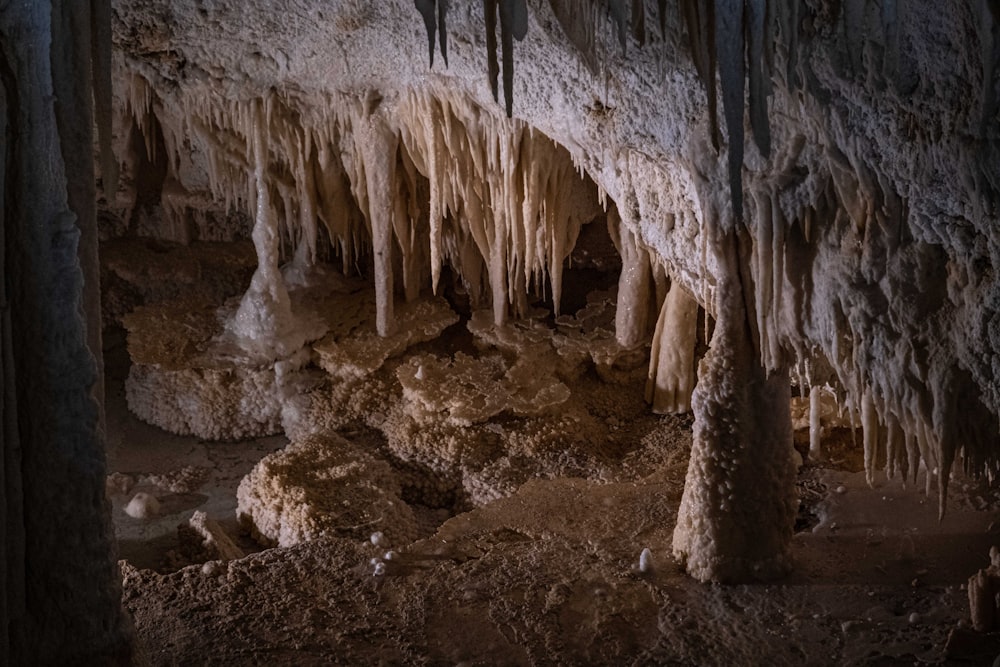 a cave with a few large rocks