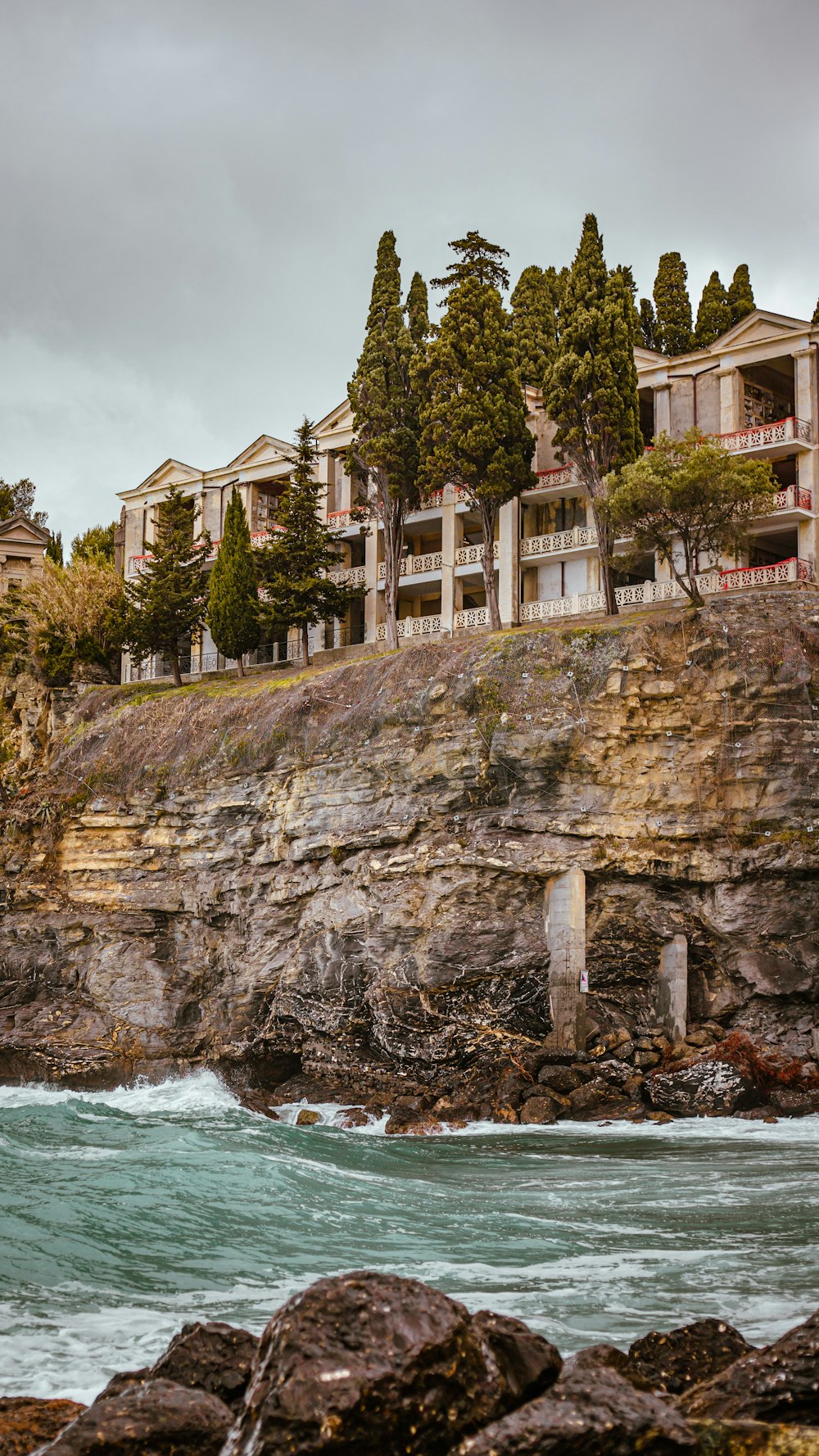 a building on a cliff