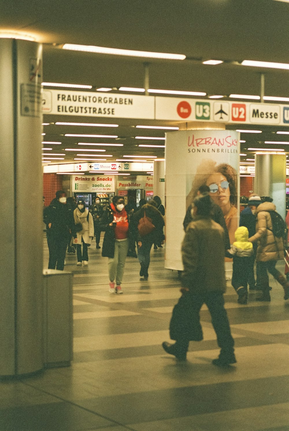 a group of people in a building