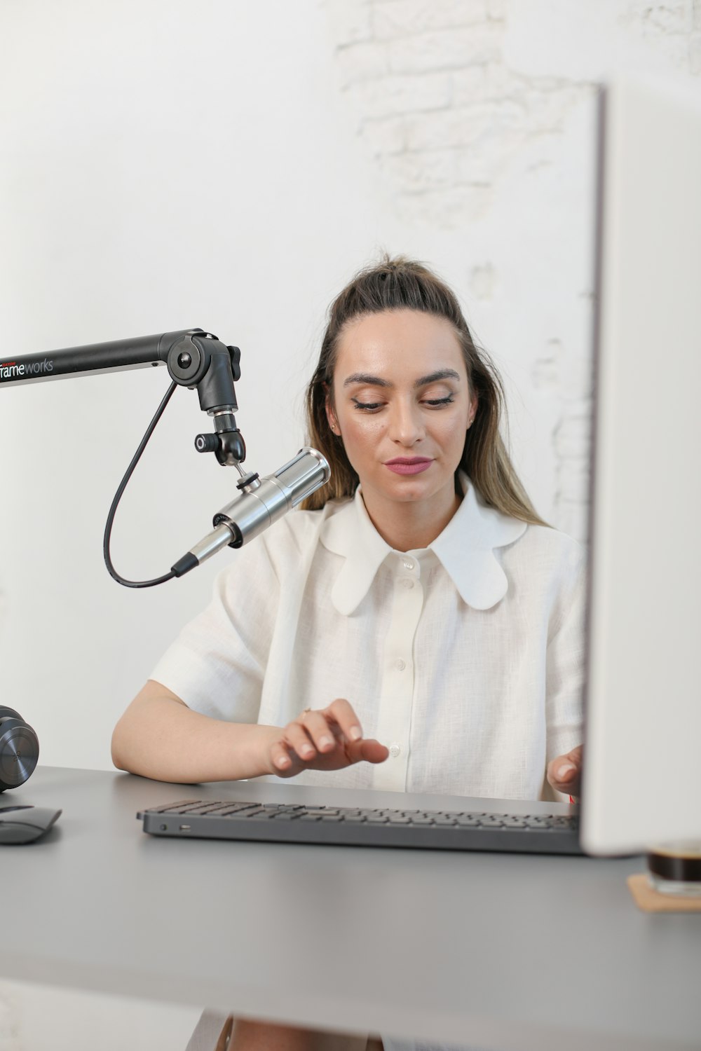 a person sitting at a desk