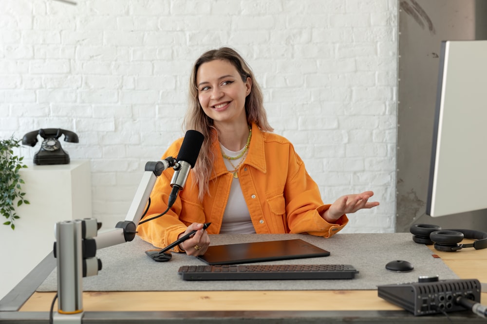 a person sitting at a desk