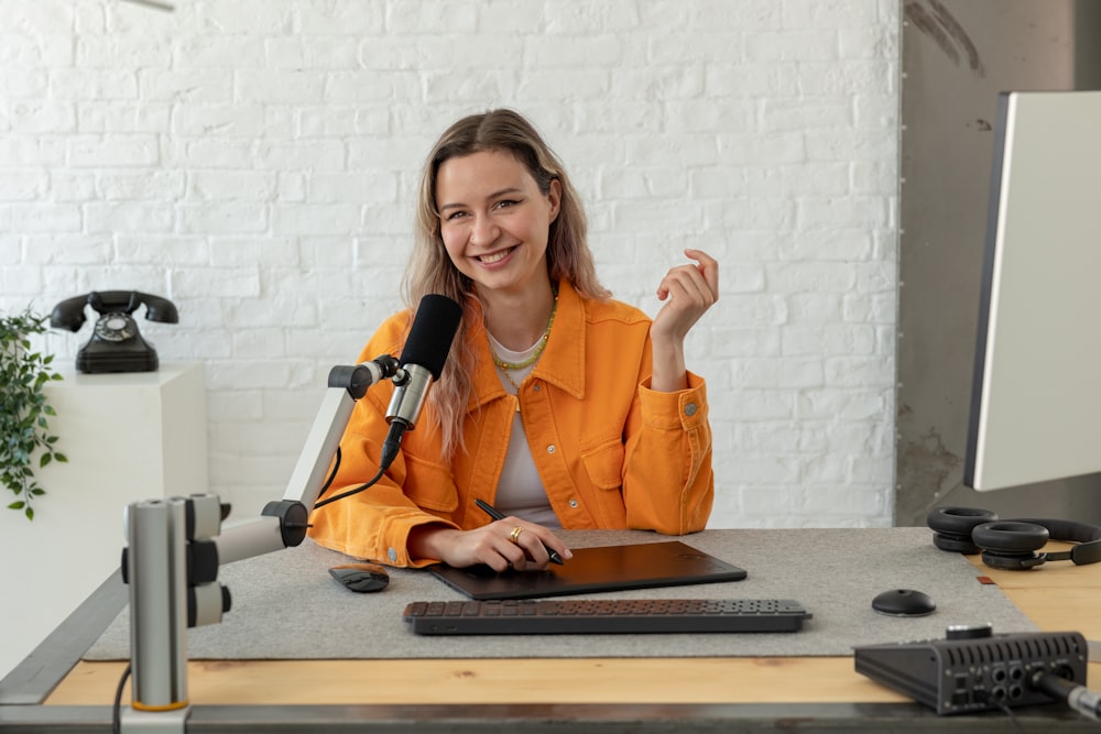 a person sitting at a desk