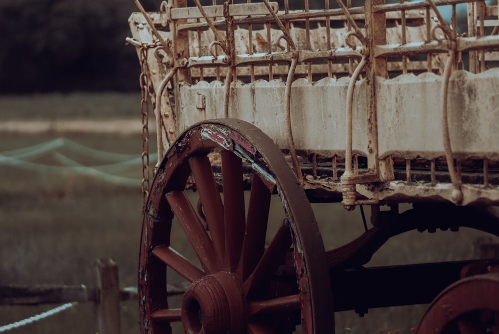 a boat with a wooden wheel