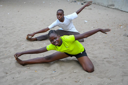 A trainer and client at a gym
