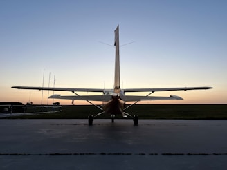 a small airplane on the runway