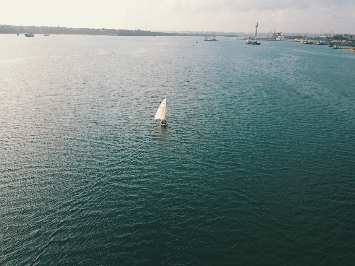 Boats on the water near Mombasa's old harbour