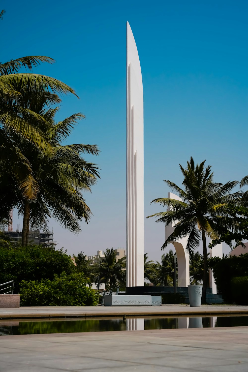 a tall white monument