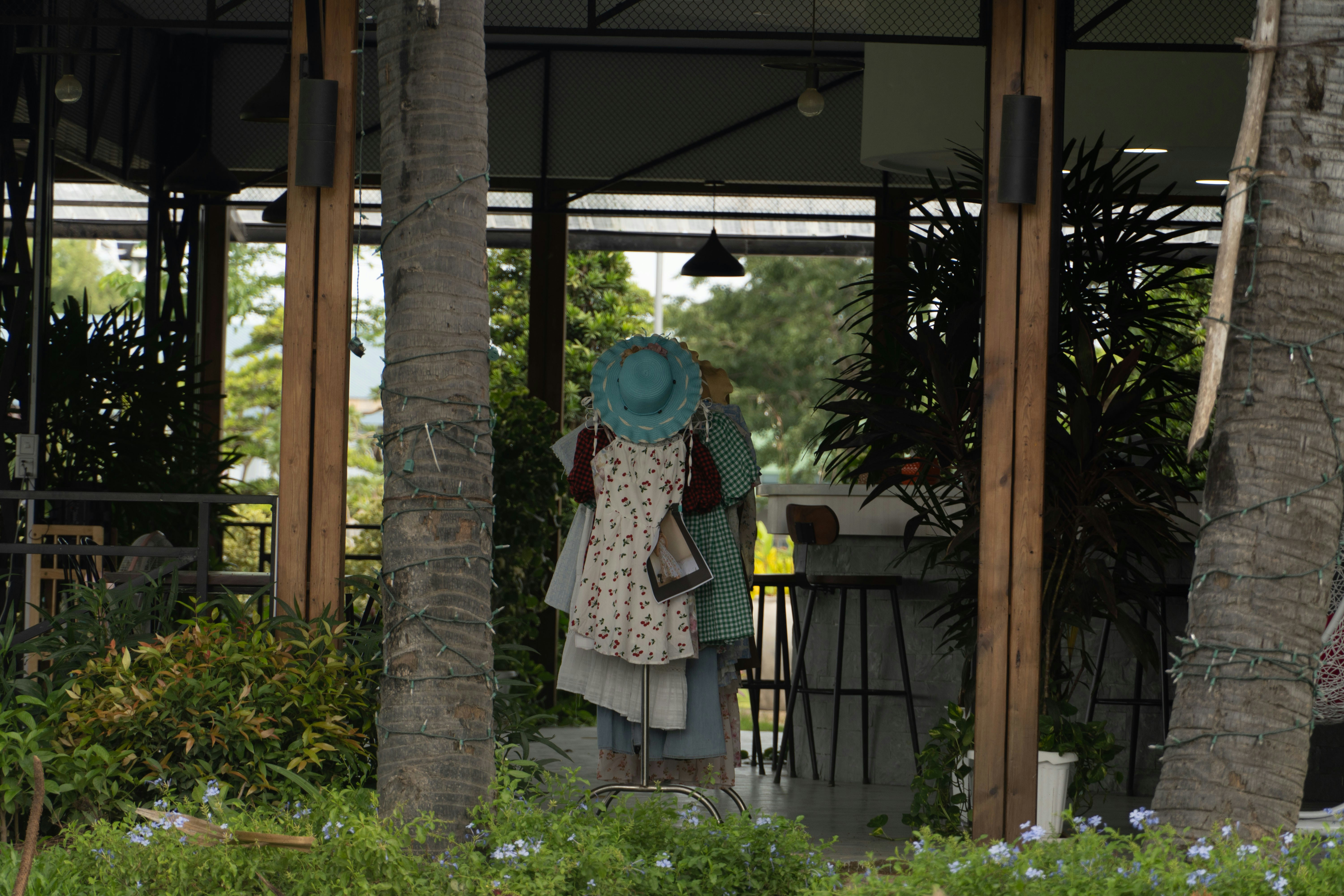 a person in a garden
