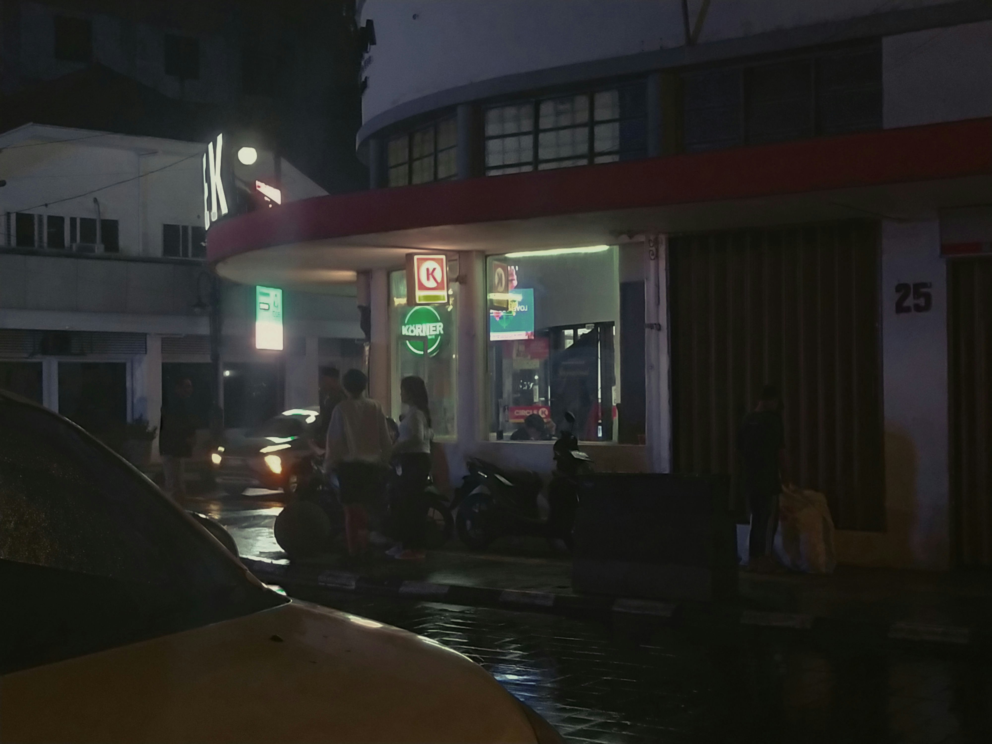 a group of people outside a building