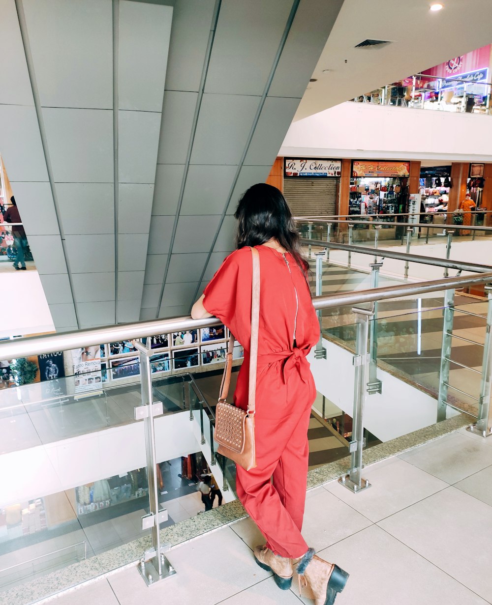 a person in a red dress