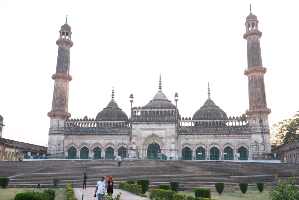 a large building with towers