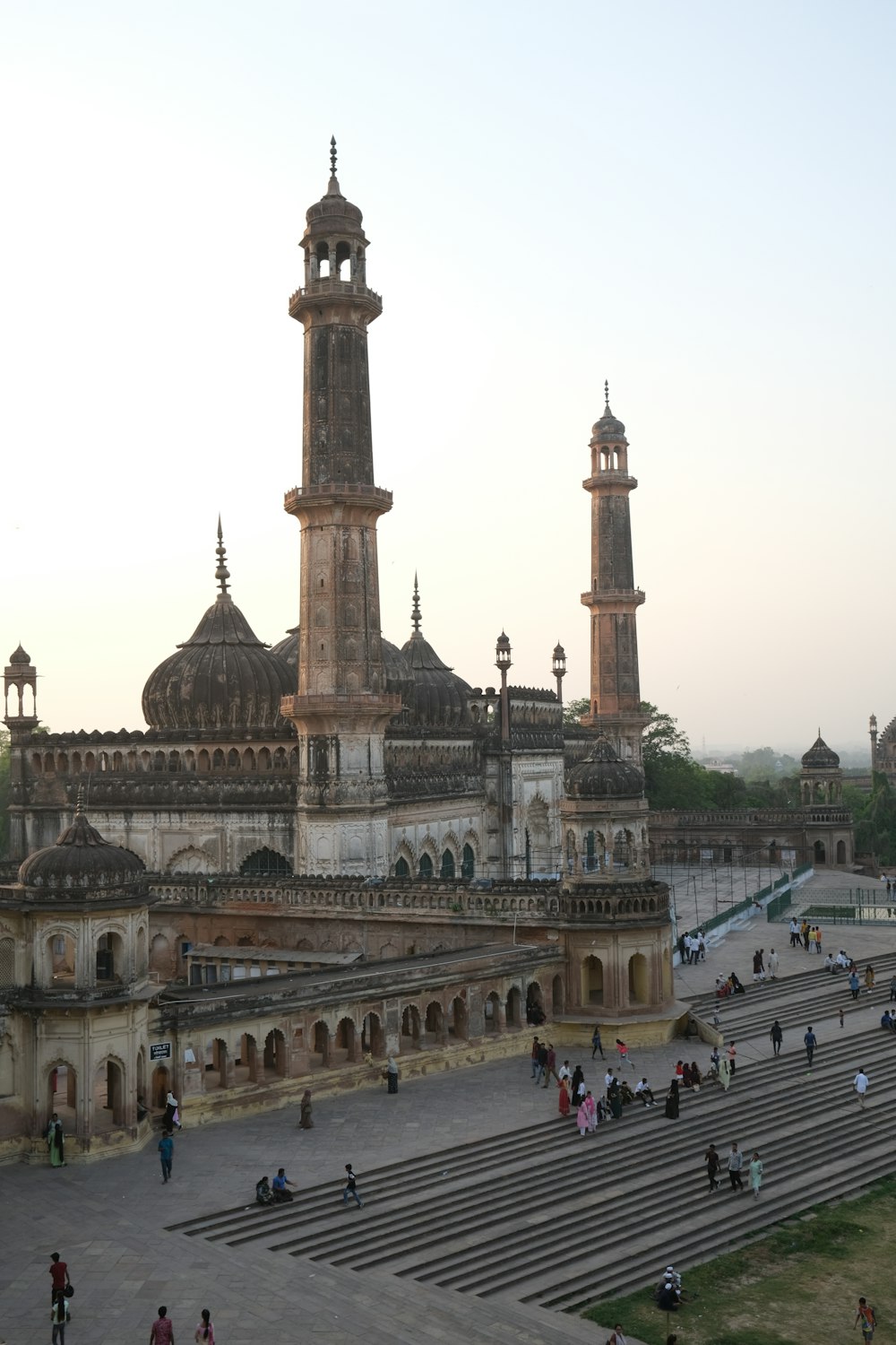 a large building with towers