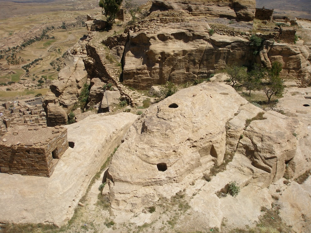 a high angle view of a canyon