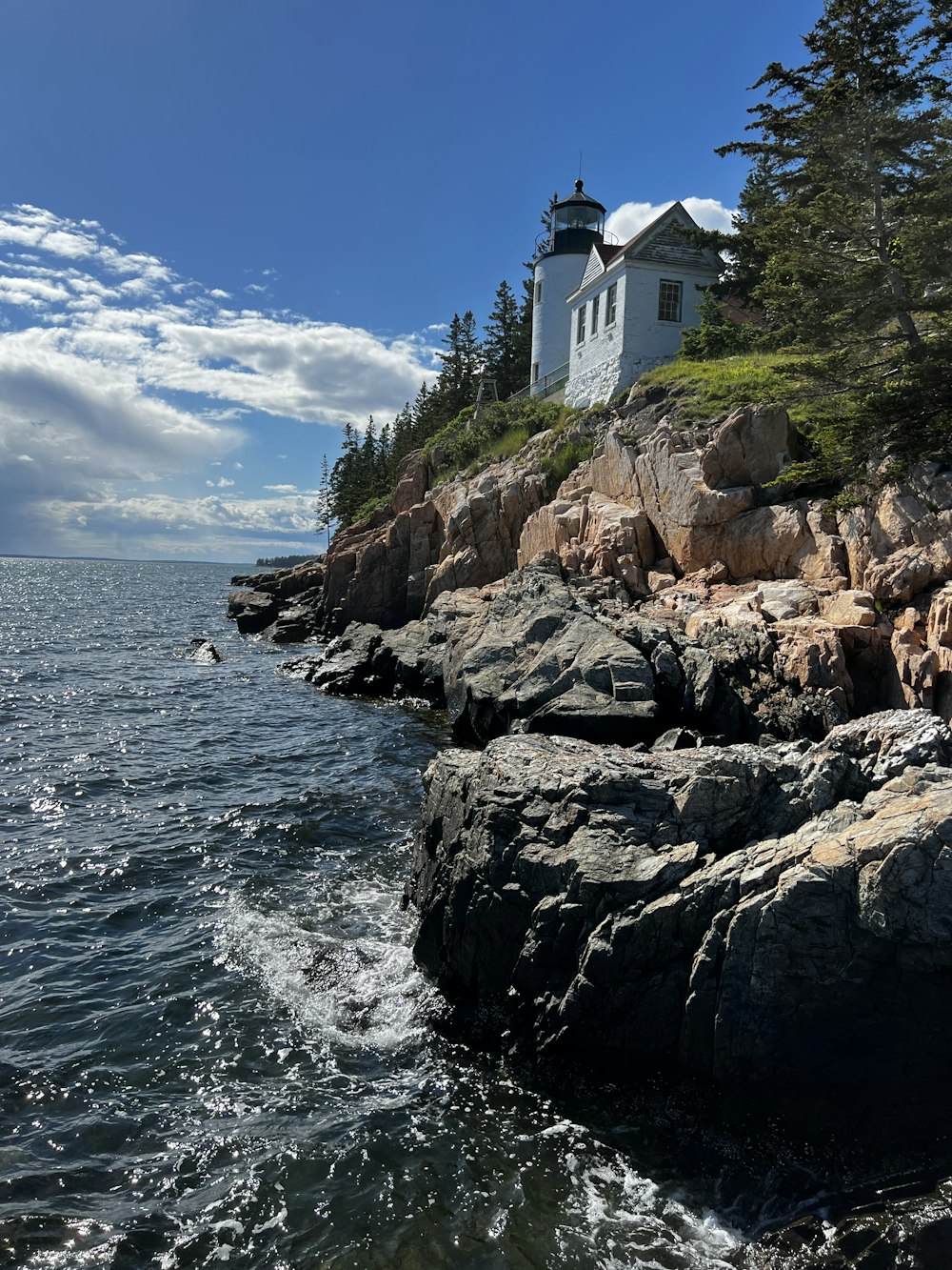 a lighthouse on a rocky cliff